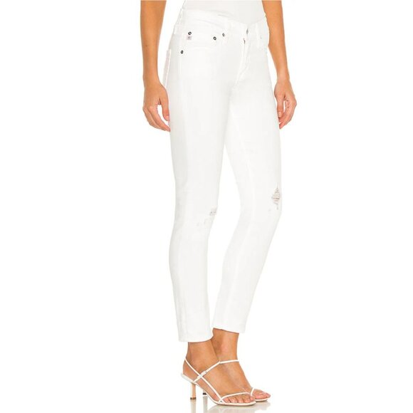 NWT AG Adriano Goldschmied Ex Boyfriend Slim 1 Year Vivid White Jeans-sz 28 - Picture 2 of 14
